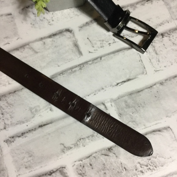 Men’s leather brown black reversible belt - Picture 4 of 5